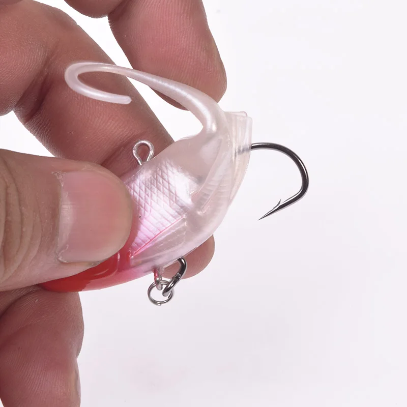 1Pcs VIB Silicone Soft Lure Sinking Glass Vibration Tail Noise Chamber  Crank Hooks Jig Wobblers Artificial Bait Sea Bass Tackle