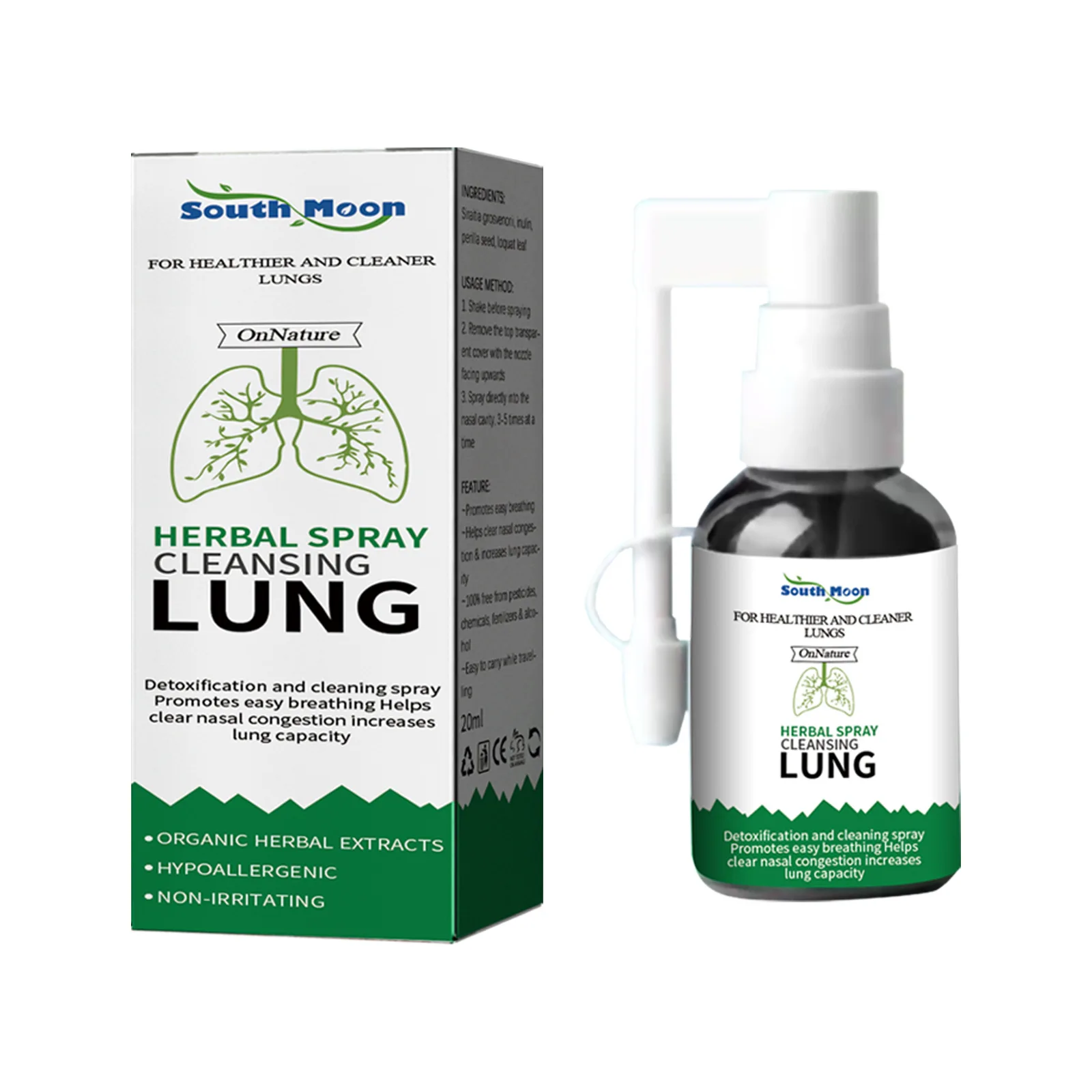 Nasal Spray South Moon Herbal Cleansing Lung Relieve Sore Throat