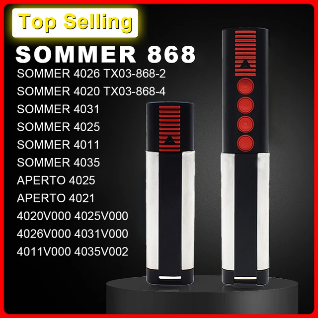 SOMMER 4020 4026 TX03 868-4 Garage door remote control 868MHz Rolling Code 4 buttons Hand Transmitter Top Quality New 1