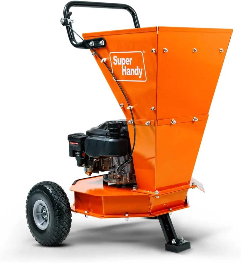Leaf Mulcher Shredder Green and Waste Management Heavy Duty Gas Powered 3.4HP 1" Inch Cutting Capacity for Leaves Grass