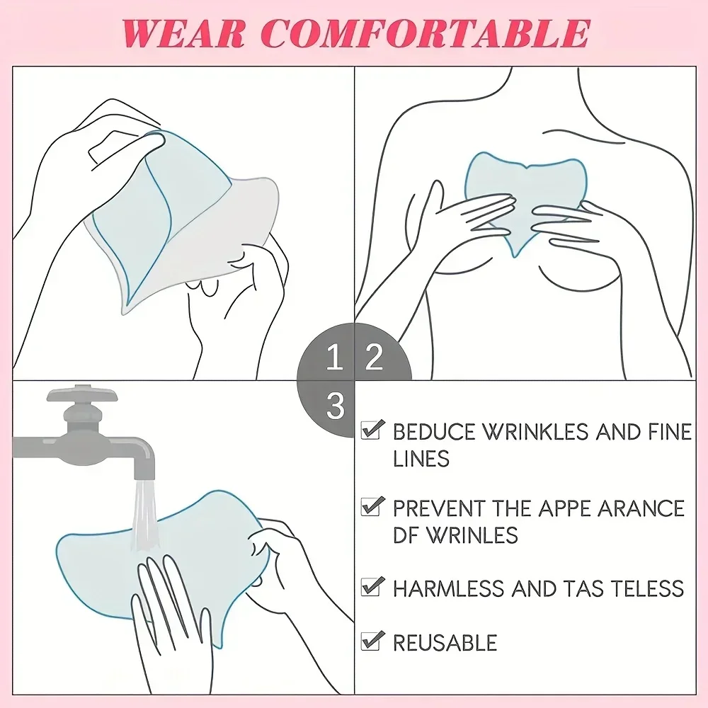 Silicone Transparent Removal T Anti ReusableWrinkle Chest Pad Patch Face Skin Care Anti Aging Breast Lifting Chest Patch Flesh