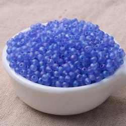 Super Uniform Matte Transparent Micro - Colored Glass Rice Beads - Handmade Decorative Loose Beads - 4mm 10g 100pcs (MSW27 sapphire blue)