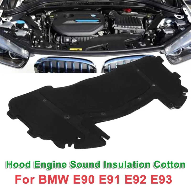

1pc Black Car Hood Engine Sound Insulation Cotton for BMW E90 E91 E92 E93