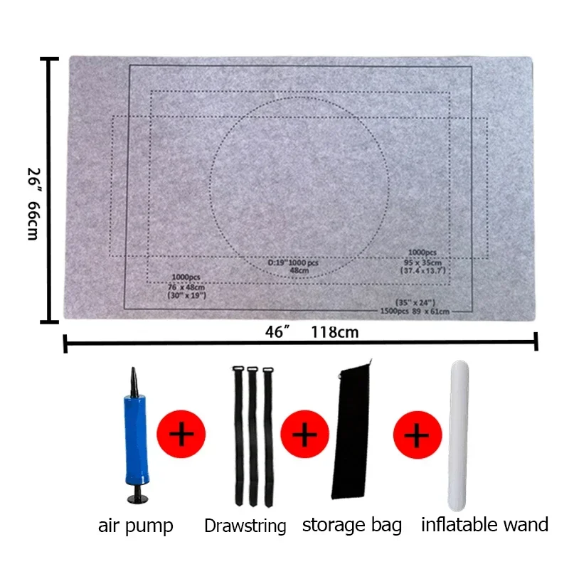 Portable Puzzle Roll-Up Felt Mat for Up to 1500 Pieces - Jigsaw Puzzle Accessory Playmat