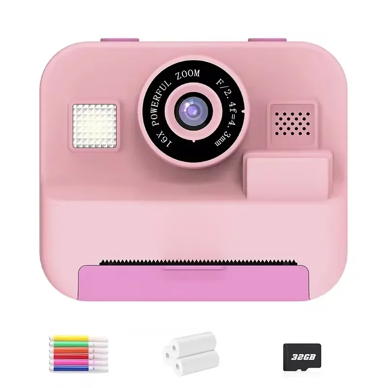 Kids Camera Instant Print With 5 Rolls Print Paper Stickers Pens & 32G – Misirun