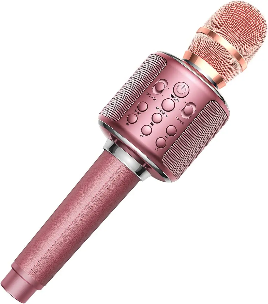 Karaoke Microphone Bluetooth Wireless Portable Home Singing Machine With  Duet Sing/record/play/reverb For Adult/kid Gift