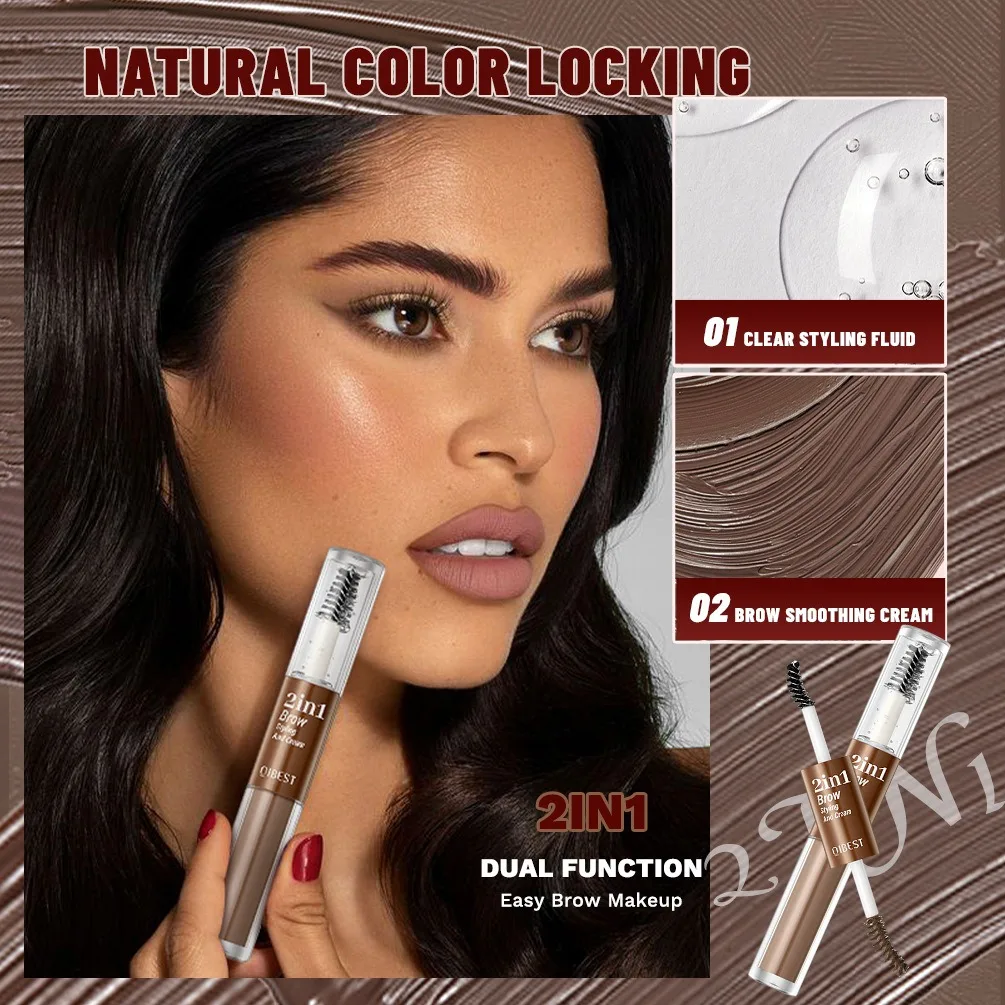 Transparent Brown Eyebrow Dye Styling Gel Waterproof Long Lasting Wild Brow Tint Wax Natural Clear Liquid Eyebrows Fixing Cream 2