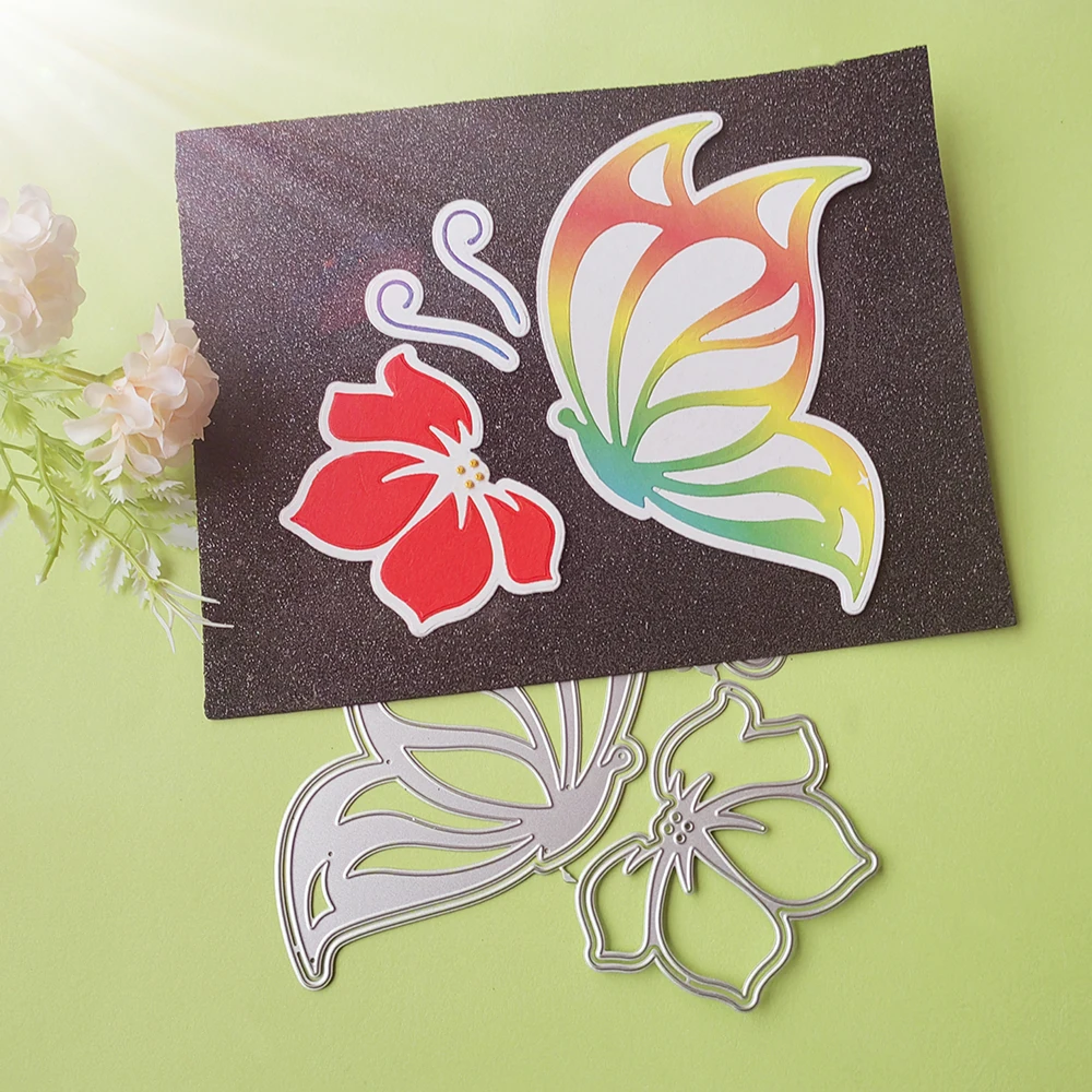 

New butterflies and flowers cutting dies scrapbook decoration embossed photo album decoration card making DIY crafts