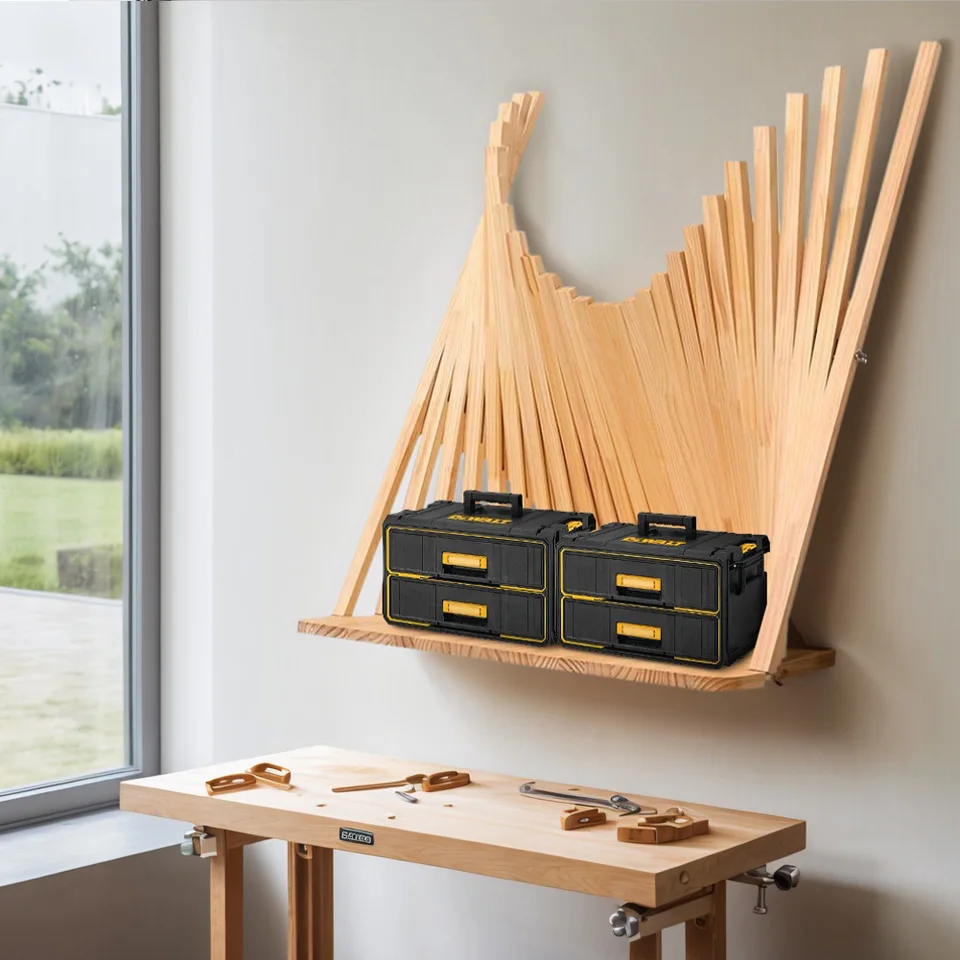 Foldable Wall Mounted Computer Desk Solid Wood