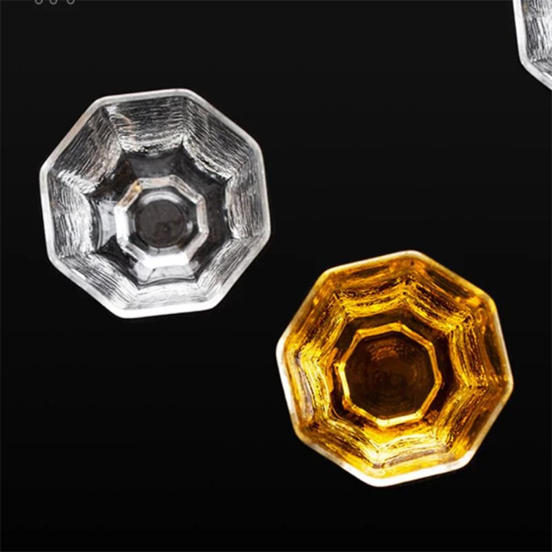 2Pcs/Lot Small Capacity 50ml Heat Resistant Glass Kung Fu Tea Cup Tea Set Teacup Japanese Style Tasting Wine Cup