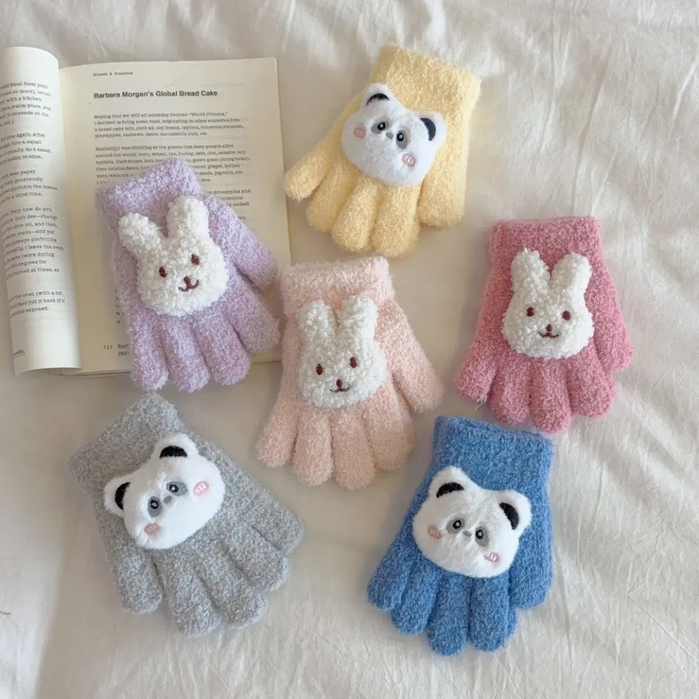 Fashion Warm Kids Winter Gloves Coldproof Windproof Children Mittens Thicken Candy Color Baby Gloves Outdoor