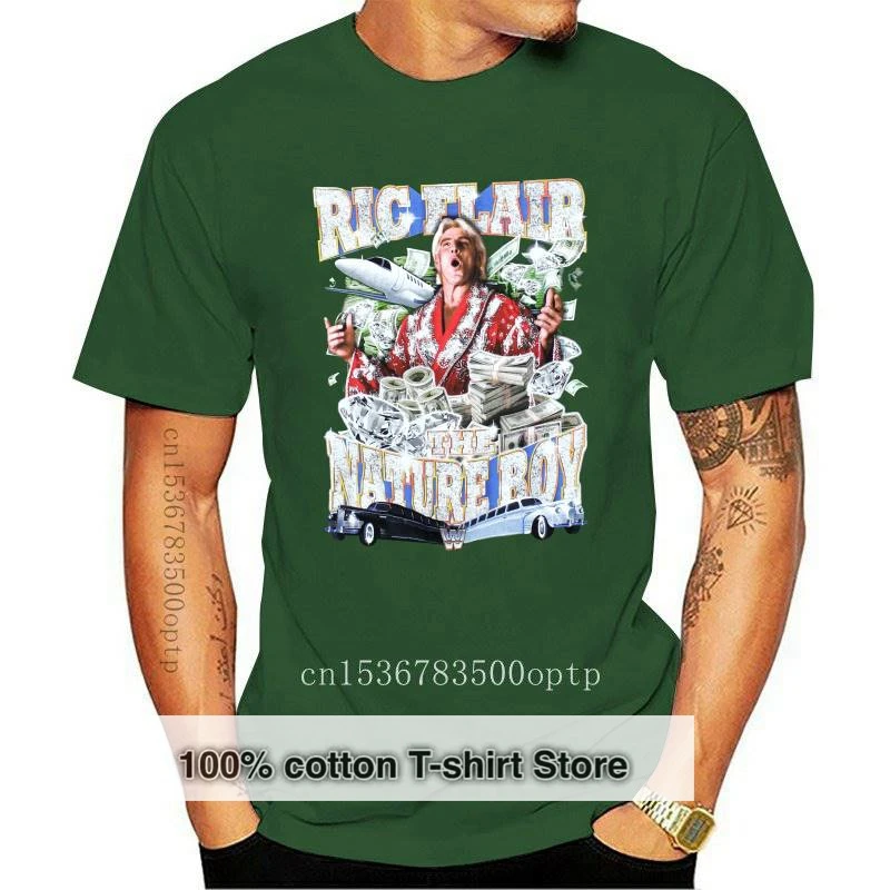 New Ric Flair T-Shirt Da Uomo-Ric Flair Nature Boy Accatastati In Money Limos Planes