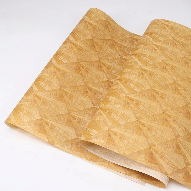 Impiallacciatura In Legno Naturale Impiombato Impiallacciatura Snodata In Parquet Nanmu Per Mobili Arredamento Hotel Circa 60Cm X 2.5M 0.3Mm Diamante 