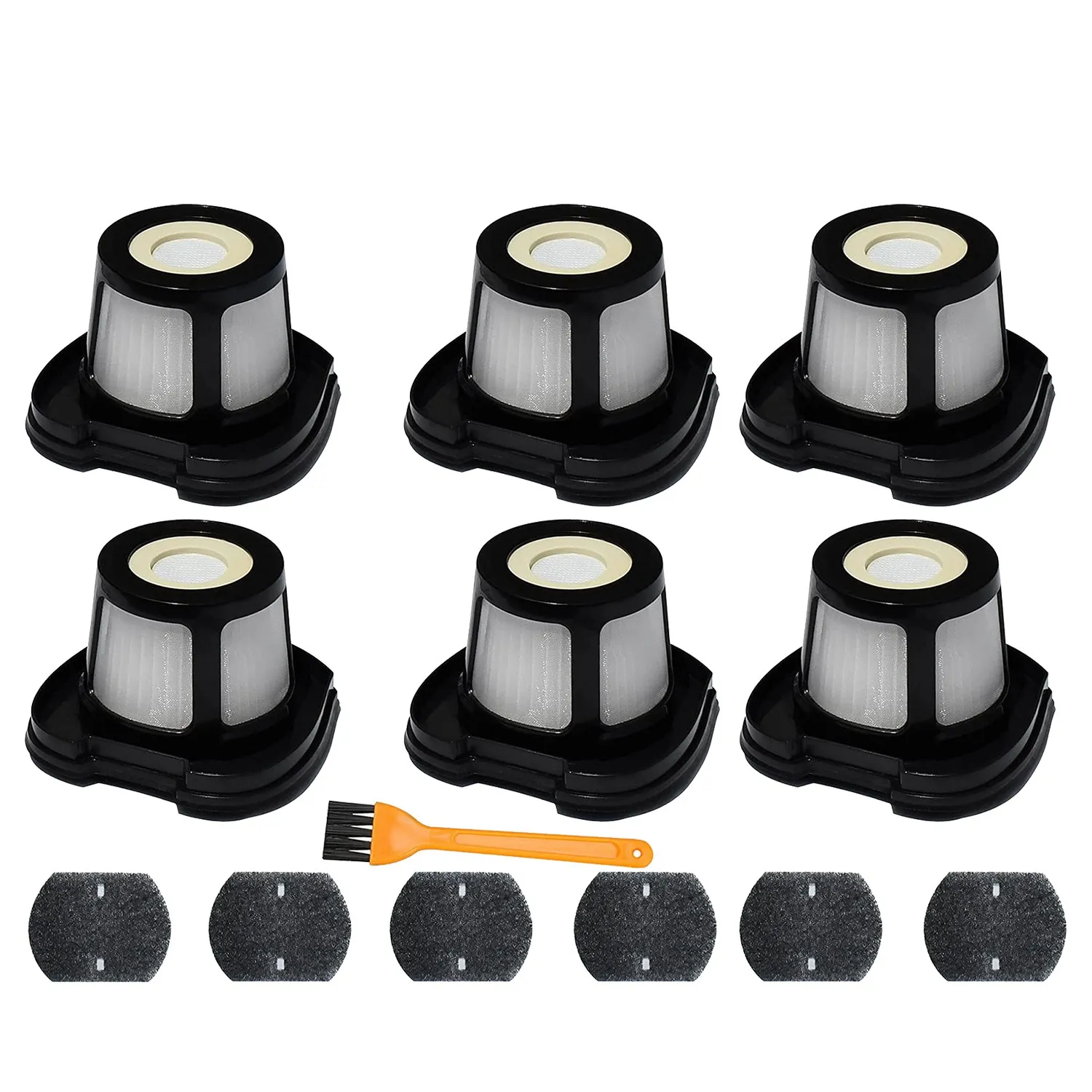 

6 Pack Replacement Filter for Pet Hair Eraser Hand Vacuum 2284W,2390,2389,2390A,Replace Part for 1614212,1614203
