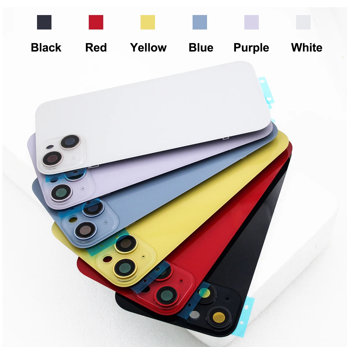 아이폰 14 14플러스 유리 배터리 커버 후면 도어 하우징 패널 케이스 카메라 렌즈 부품 아이폰 14 플러스 배터리 커버용