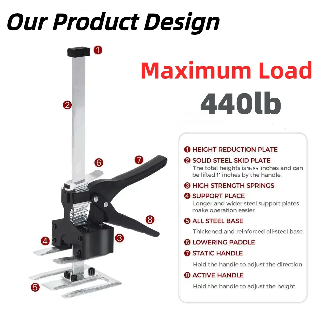 Furniture lifters jack Tools Labor saving arm jack 2 Pack for cabinets and wall tile Height adjuster