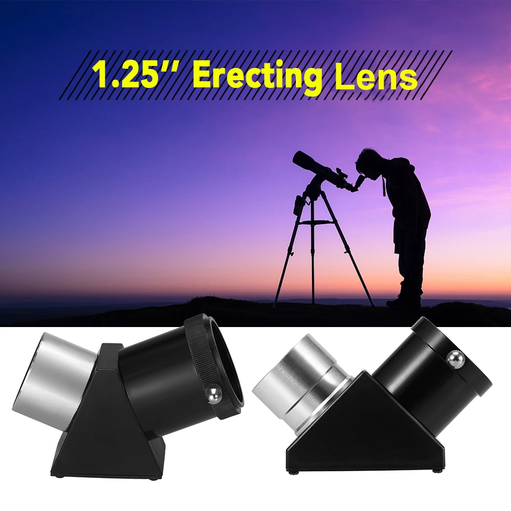 Astronomical Telescope Mirror Erecting 1.25IN 45 / 90 Degrees Zenith Diagonal Adapter Positive Optic Eyepiece Accessories 2