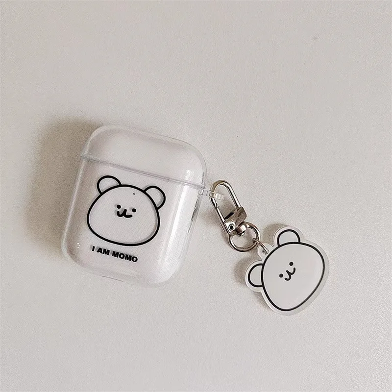 

Cartoon Bear pendant Suitable for airpods 2/3 case Wireless Bluetooth earbuds AirPods Pro earbuds Box Silicone cover Cushion pad
