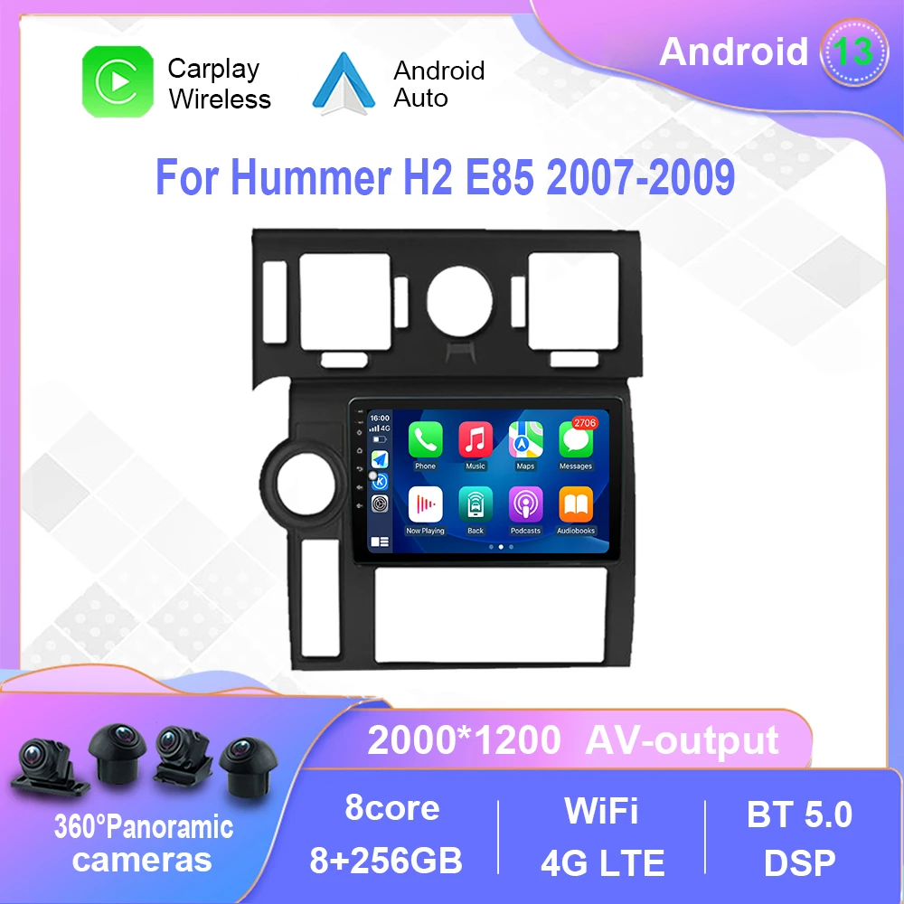 

Android 12.0 For Hummer H2 E85 2007-2009 Car Radio Multimedia Video Player Navigation stereo GPS Carplay No 2din 2 din dvd