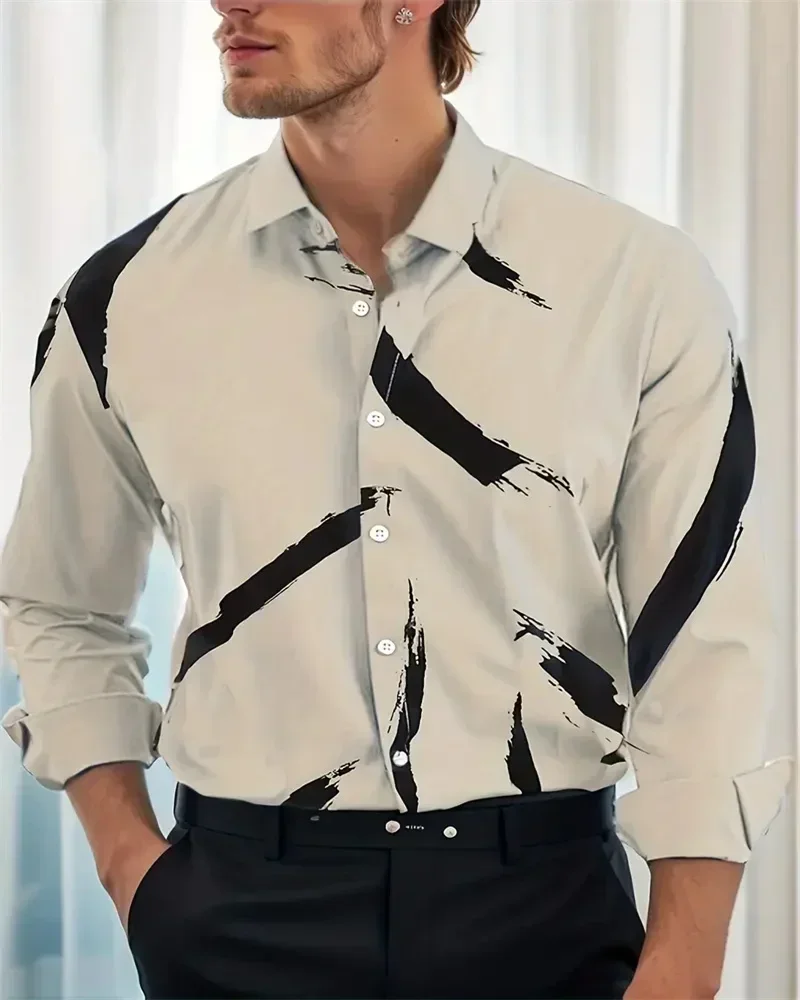 

2024 Autumn Shirt Men's Formal Striped Shirt Slim Men's Casual Long Sleeve Shirt Men's Shirt Oversized 6XL Comfortable Shirt