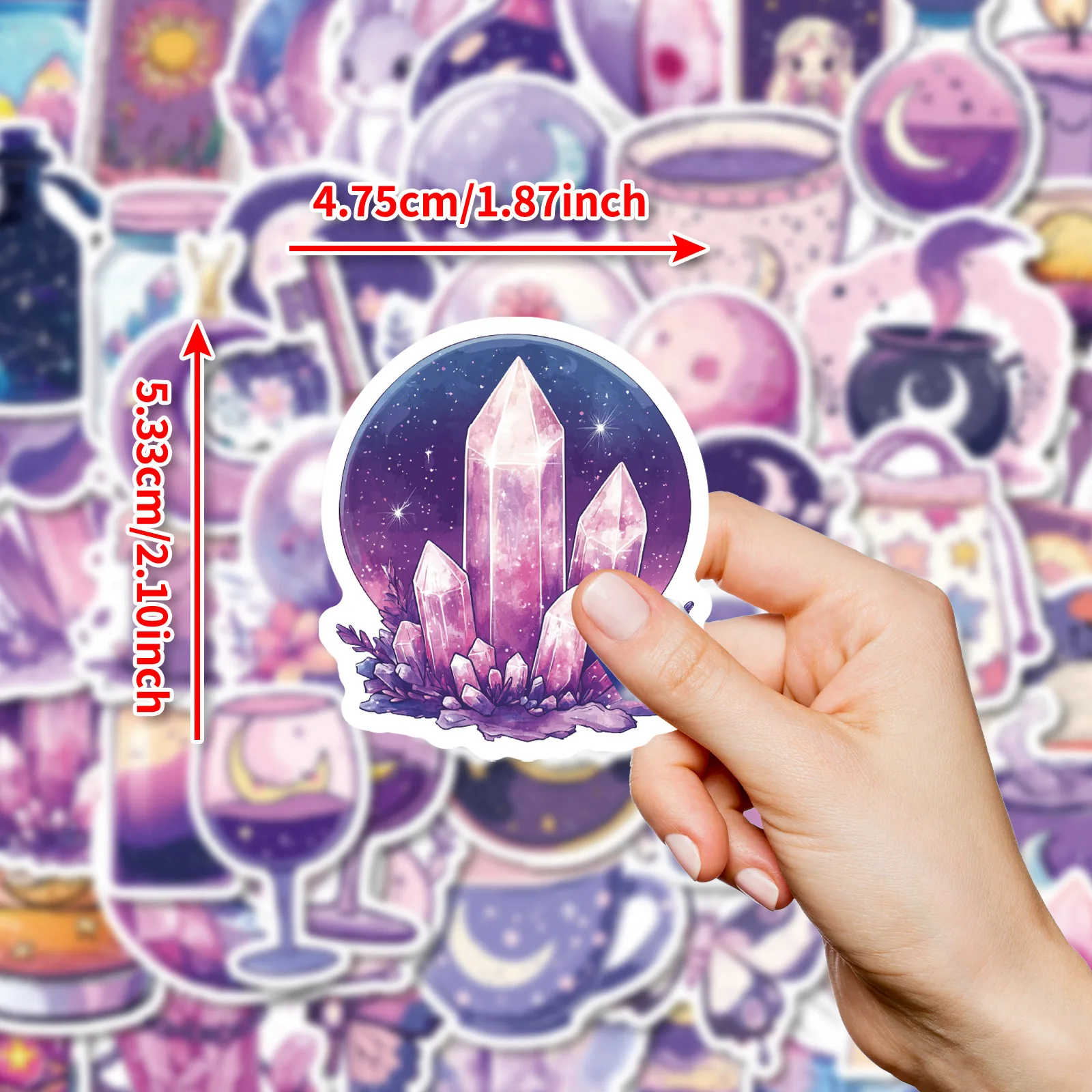 50Pcs 아트 매직 문 스티커 노트북 스크랩북 수하물 기타 헬멧에 대한 마녀 문 데칼 DIY 낙서 미적 스티커