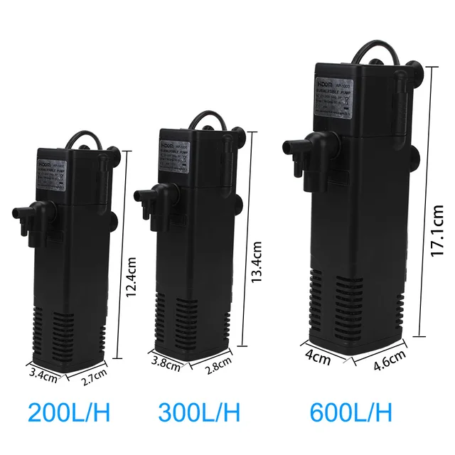 เต่าถังกรอง Submersible น้ํากรองปั๊มต่ําระดับน้ํา Aquarium Fish TANK ออกซิเจนเพิ่มปั๊ม EU Plug 2