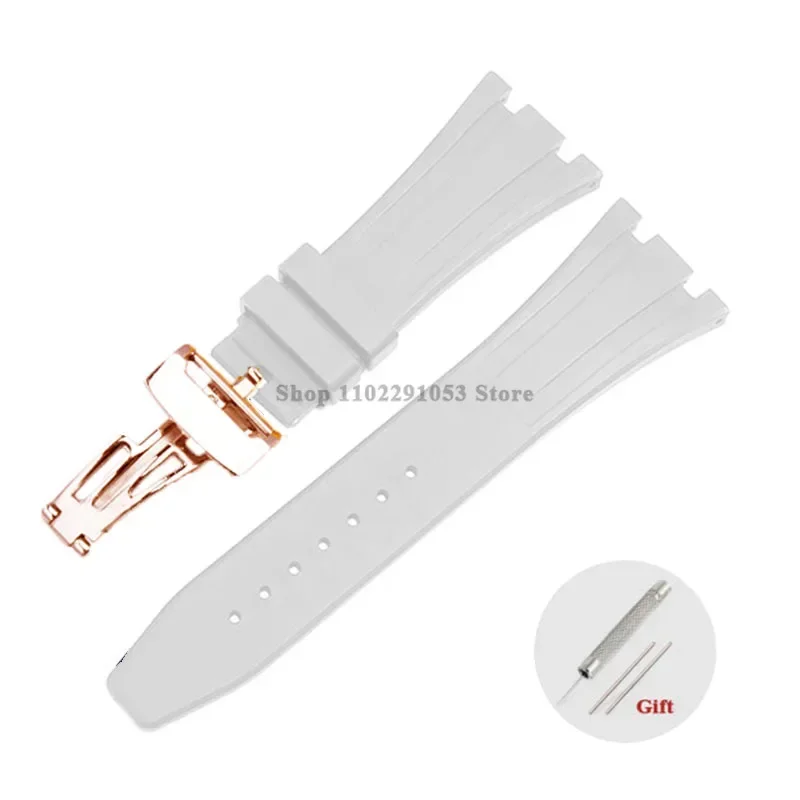 Premium 27mm Waterproof Rubber Watch Strap with Solid Butterfly Buckle