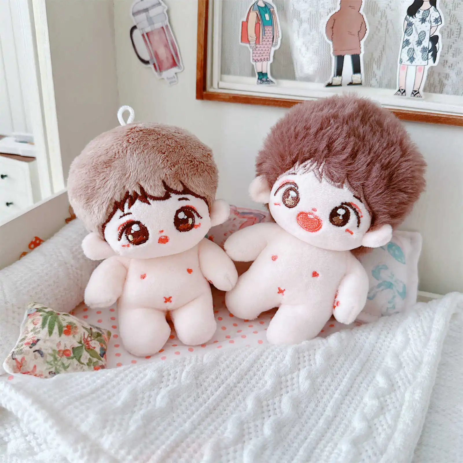 10cm Kawaii Mini Idol Doll Cute Stuffed Cotton Doll Cool Boy Suit for Plush Doll Dress Up Changing Clothes Game for Girls Gifts 6