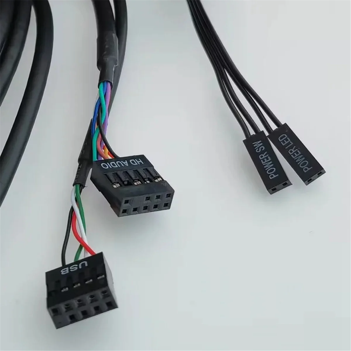 호스트 케이스 마더보드 익스텐션 케이블, 19P, 9 핀-2 포트 USB 3.0, 3.1 HD 오디오 E 타입 C 전원 SW, LED 5.25 인치 패널