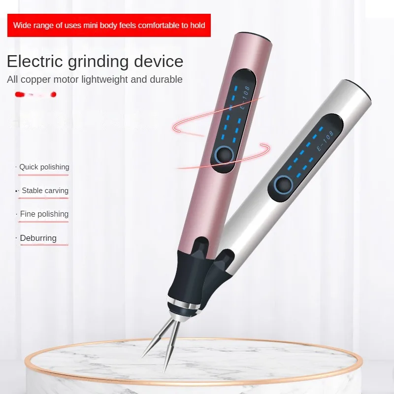 Mini electric grinder lithium electric nail carving and polishing machine hardware tools electric small polishing pen tools set tumbler polishing machine roller jewelry polisher mini tabletop rotary bucket grinder tool metal bead gold surface cleaning drum