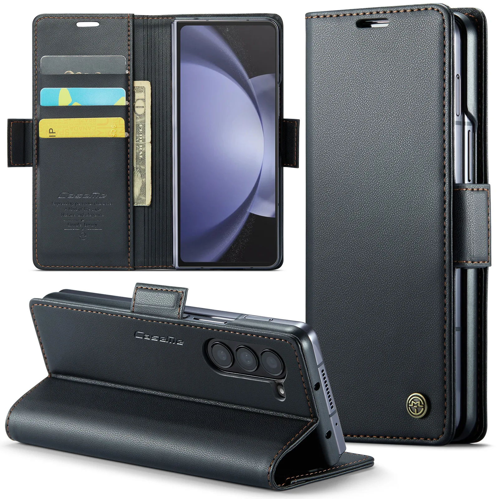 

Magnetic Durable PU Leather Phone Case for Samsung Galaxy Z Fold 5 Fold5 5G Wallet with Card Holder Shockproof Cover