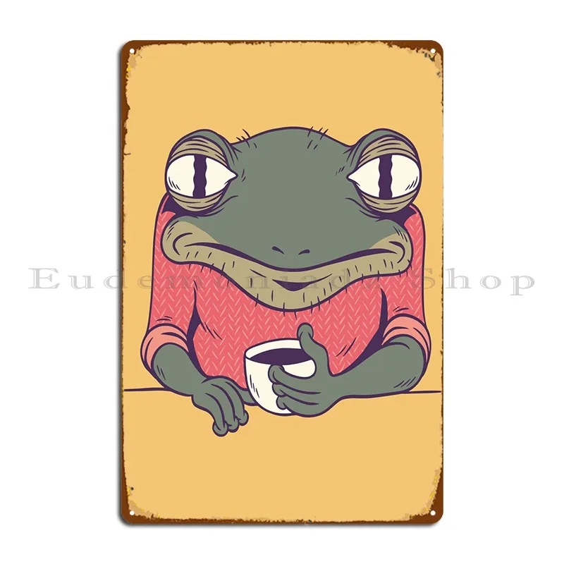 

Frog Coffee Metal Sign Mural Decoration Custom Cinema Custom Tin Sign Poster