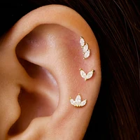 3PCS Stainless Steel Gold Color Crown Stud Earring Set For Women 14K Gold Plated Crystal Zircon Unique Horse Eye Earring Jewelry