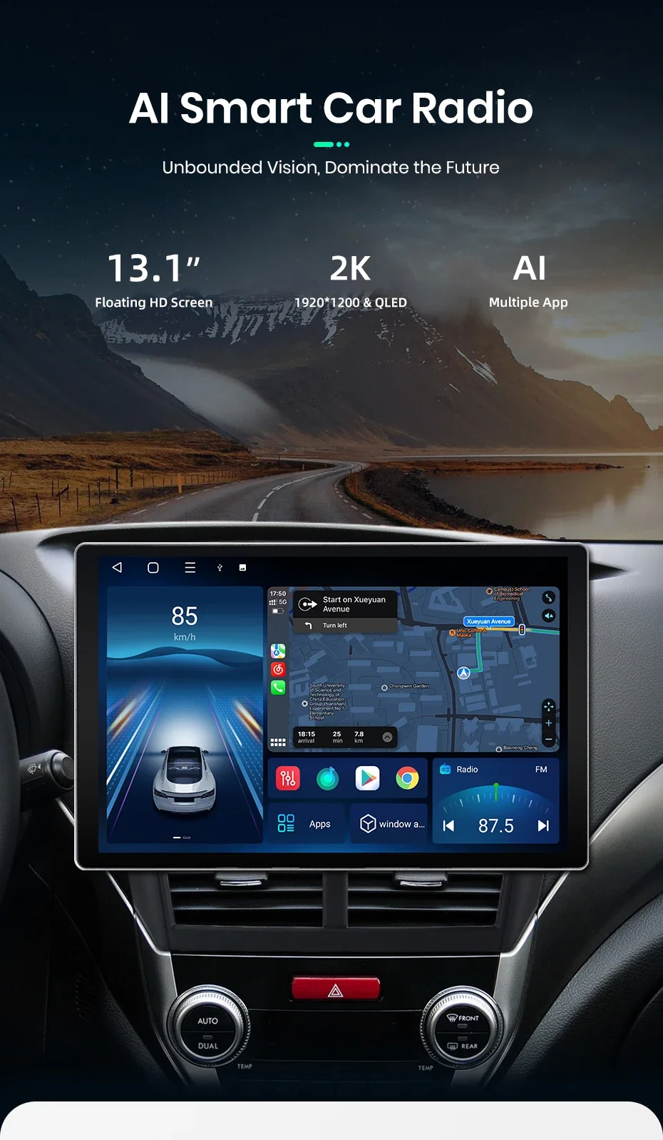 2K QLED Bildschirm Auto Radio Für Subaru Forester 3 SH Impreza 2007-2013 Drahtlose CarPlay Android Auto multimedia autoradio – Detail 1