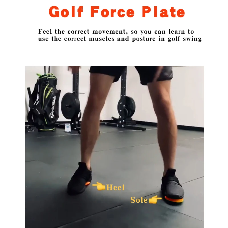 Golf Training Aids 2 Pcs Golf Force Plate Step Pad Rubber Assisted Balance Swing Practice Red Anti-slip Golf Trainer Accessories 4
