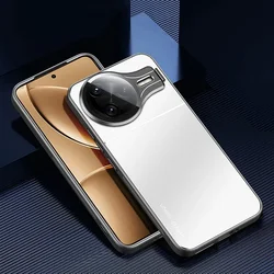 Ultra Metal Lens Holder Kickstand Shockproof Matte Back Case Cover - Enhanced Protection for POCO F7 ultra (Silver)