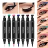 Colorful Eyeliner Stamp Triangle Dual-ended Liquid Eyeliner Waterproof Sweat-proof Quick Dry Eyeliner Makeup Seal Tool Cosmetics 2