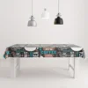 1pc Coffee pattern Black Polyester Tablecloth, Oilproof&Waterproof Tablecloth Rectangular Table Decoration Kitchen table cover 4