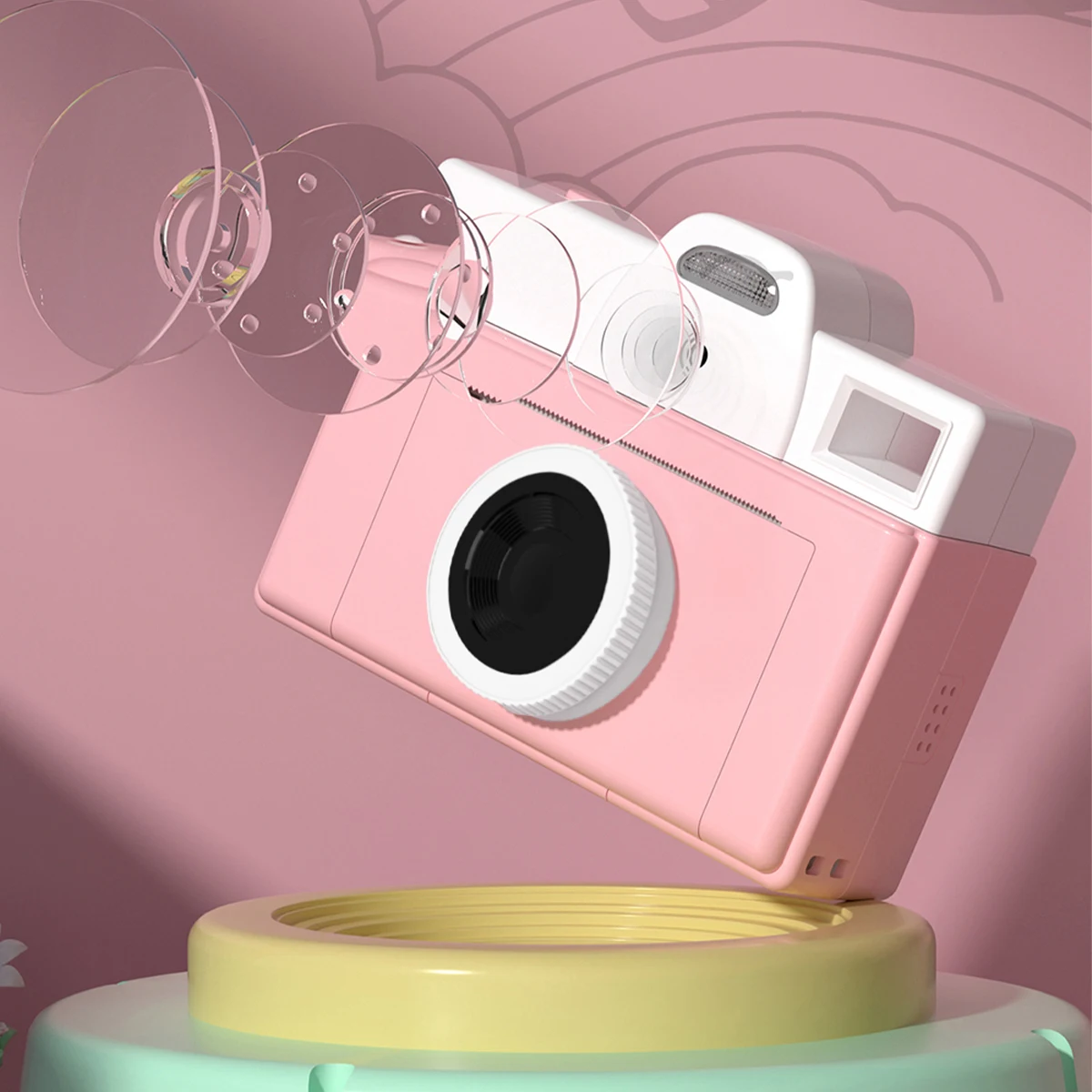 Mini Camera Instant Print - Single-Lens 1080P HD Video Cameras No-Screen Instant Camera for Photo Print Paper Christmas