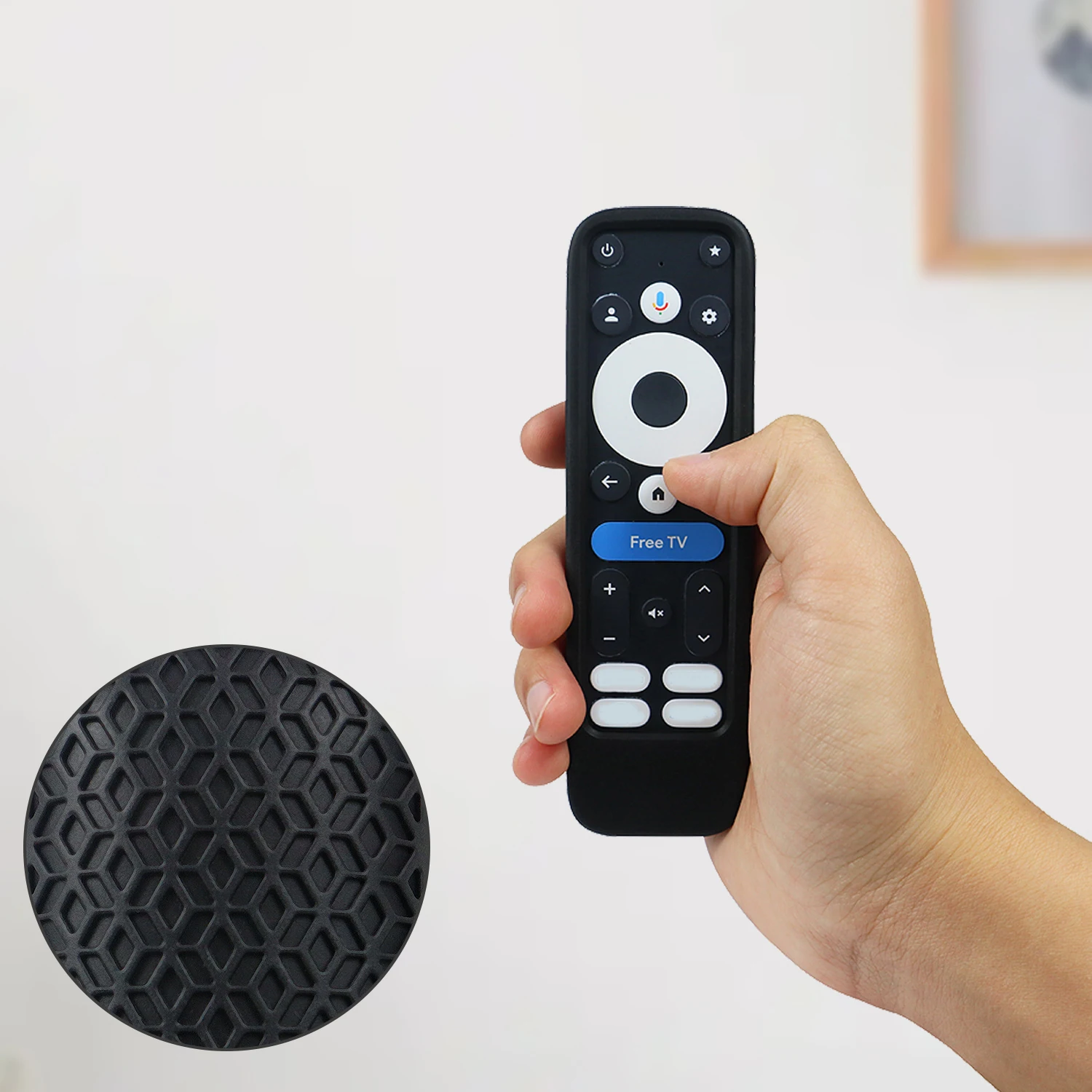Remote control Case for onn Google TV 4K Pro -2025 Smart TV Silicone Protective Cover Anti-drop Non-slip Soft Remote Case silicone remote case,silicone remote cover,silicone remote sleeve,remote controller cover,silicone case protector