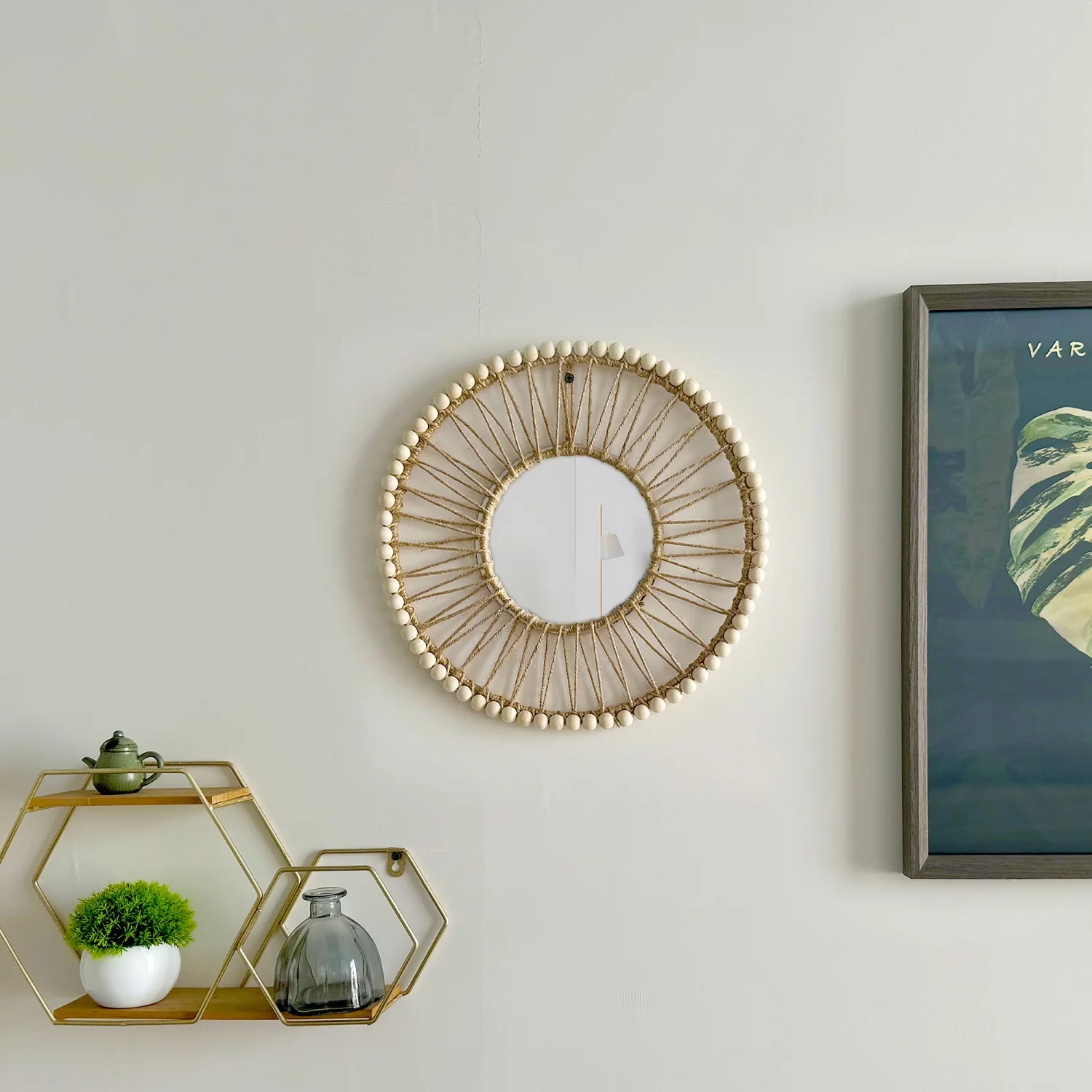 Nordic Woven Hanging Mirror 5