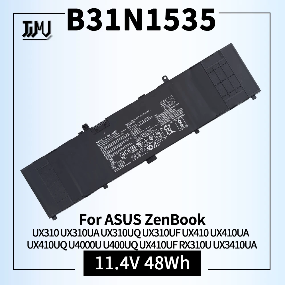 

Аккумулятор B31N1535 для ноутбука, совместимый с Asus ZenBook UX310 UX310UA UX310UQ UX310UF UX410 UX410UA UX3410UA UX410UQ U4000U U400UQ