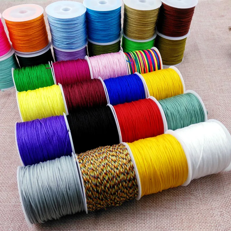 0.8mm 100m MultiColor Nylon Cords Rope Chinese Knotting Macrame Cord