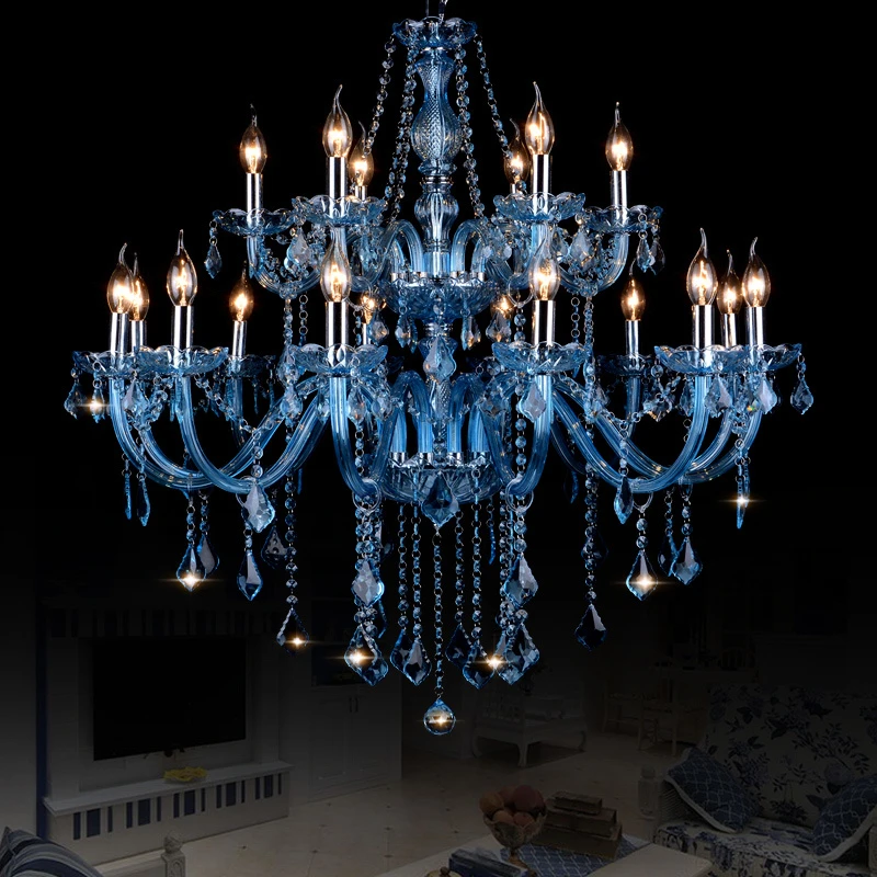 orb chandelier Blue K9 Crystal Chandelier Lustre Crystal Chandeliers Lustres De Cristal Chandelier LED Without Lampshade Light Bule dining room lights