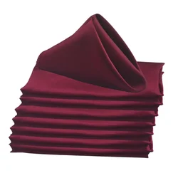 Elegant Satin Square Napkins - 50pcs, 17 Inch, for Weddings, Holidays, and Special Events (Burgundy)