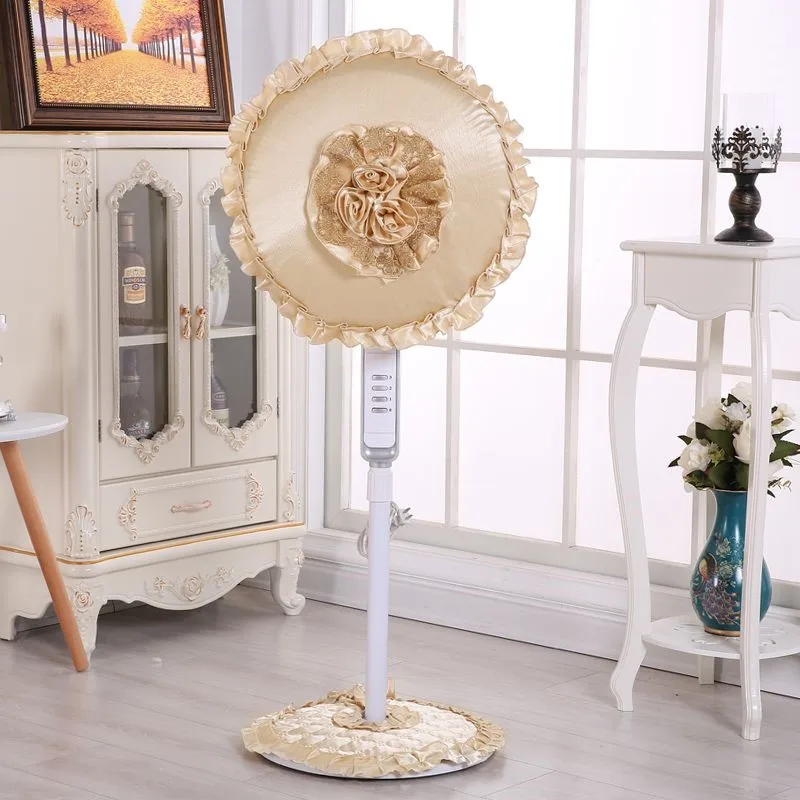 European Dustproof Circular Floor Fan Cover Small Sun Platform Fan Cover Fabric Lace Style Dustproof ZE852