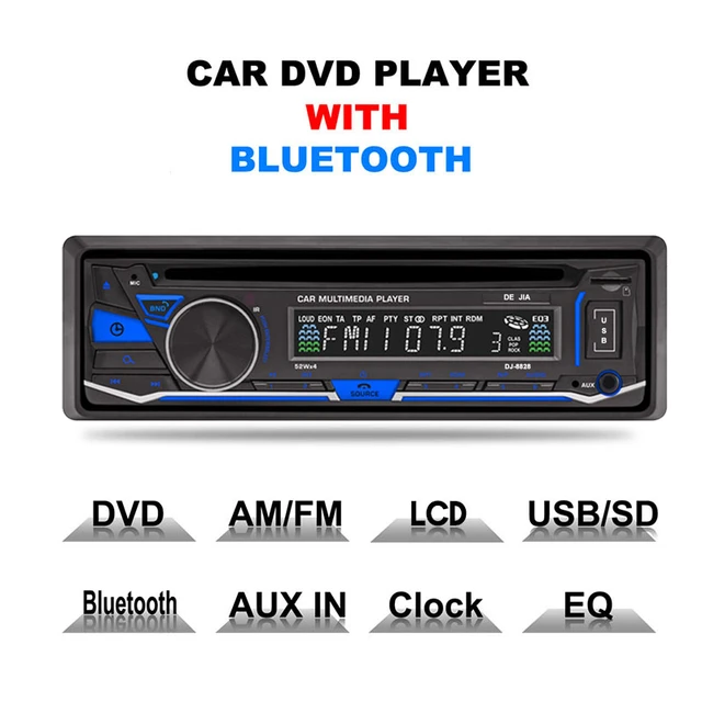 Radio Con Bluetooth Para Coche, Reproductor De Cd, Dvd, Vcd, 1 Din, Tft,  Hd, Manos Libres, Usb, Sd, Aux-in, Fm, Mp3, Mp4, Estéreo, Multimedia, 12v -  Radios De Coche - AliExpress