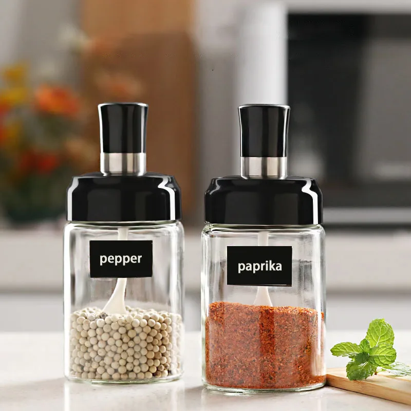 Transparent Spice Tank Automatic Opening and Closing Plastics for Filling Seasoning Oil Salt and Vinegar 10Pc 250ml