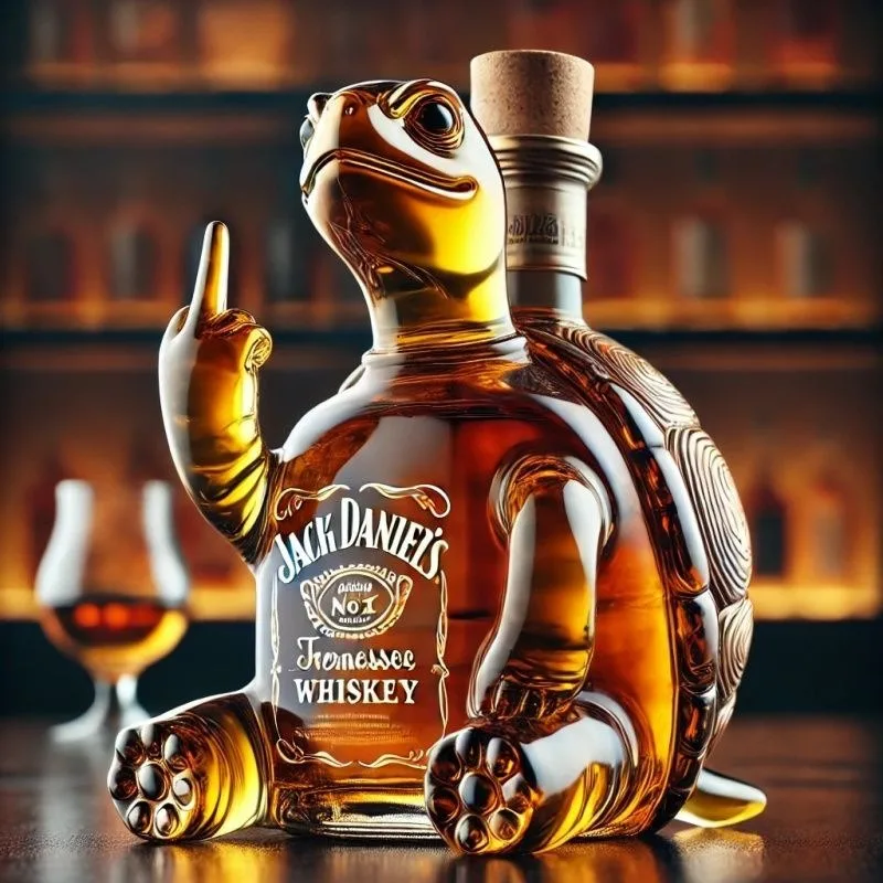 10Oz Funny Middle Finger Whiskey Glass Decanter Duck Turtle Dog Glass Whiskey Wine Bottle Statue Decoration for Bar Office Home