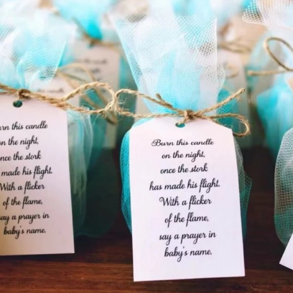 25 Etichette Per Baby Shower Stampate Personalizzate, Bomboniere Per Baby Shower, Brucia Questa Candela, Candela Per Baby Shower Di Preghiera, Targhet